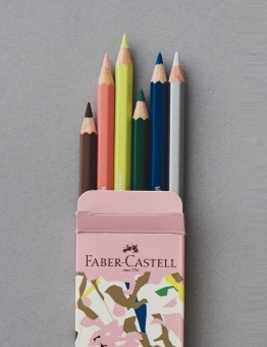 Faber-Castell ~ min? perhonen Colored Pencils Set of 6 Surplus Pink JAPAN NEW - Picture 9 of 12