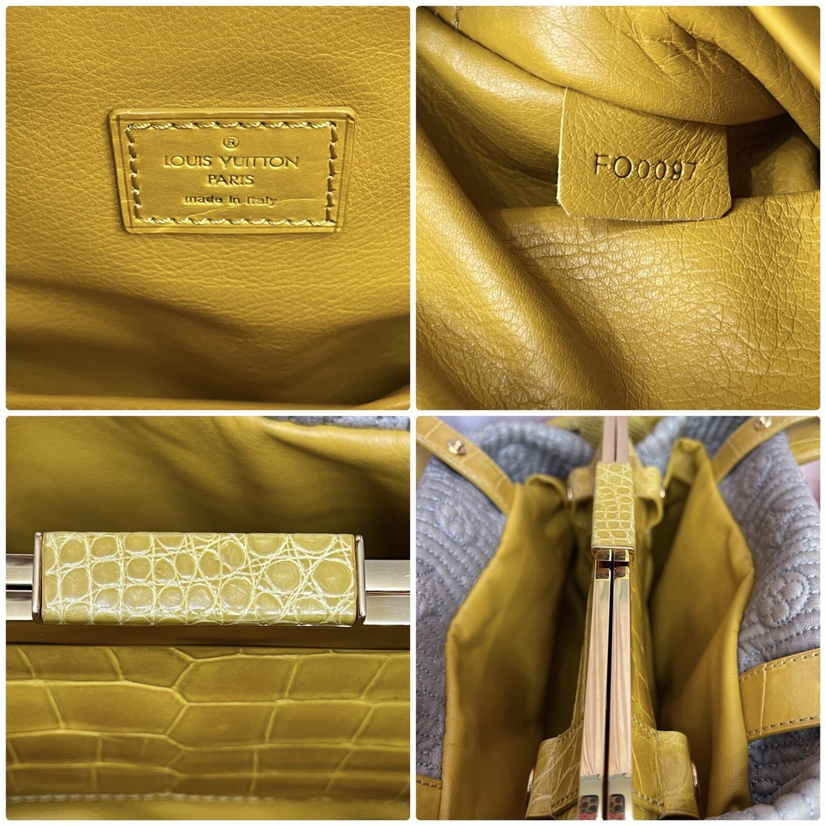 LOUIS VUITTON Monogram Motard Alligator Biker Perl/Yellow