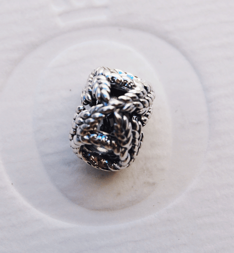 Genuine Pandora Silver Grains Heart Charm - Icon of Nature - 797618 - retired - Picture 2 of 2