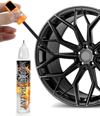 Gloss Black Wheel Rim Touch Up Paint Repair kit Universal for Car Chips Nicks