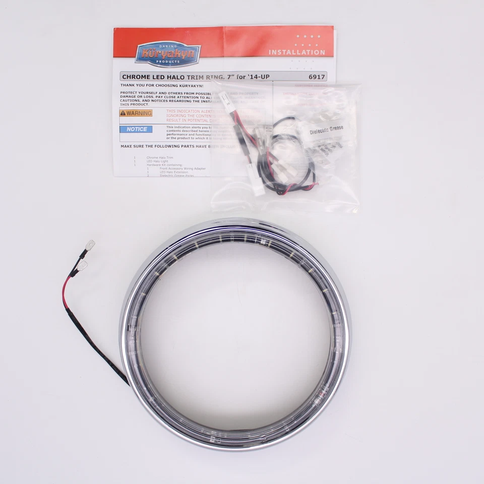 Kuryakyn Cromo 7" Faro LED Halo Borde Anillo Bisel Número de Pieza - 6917 Foto 3 de 4