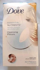Dove Facial Care Essential Nutrients Dual Sided Cleansing Pillows  Case + 42-New