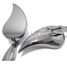 NEW Chrome Flame Rearview Mirrors Motorcycle Cruiser Touring for Harley Davidson