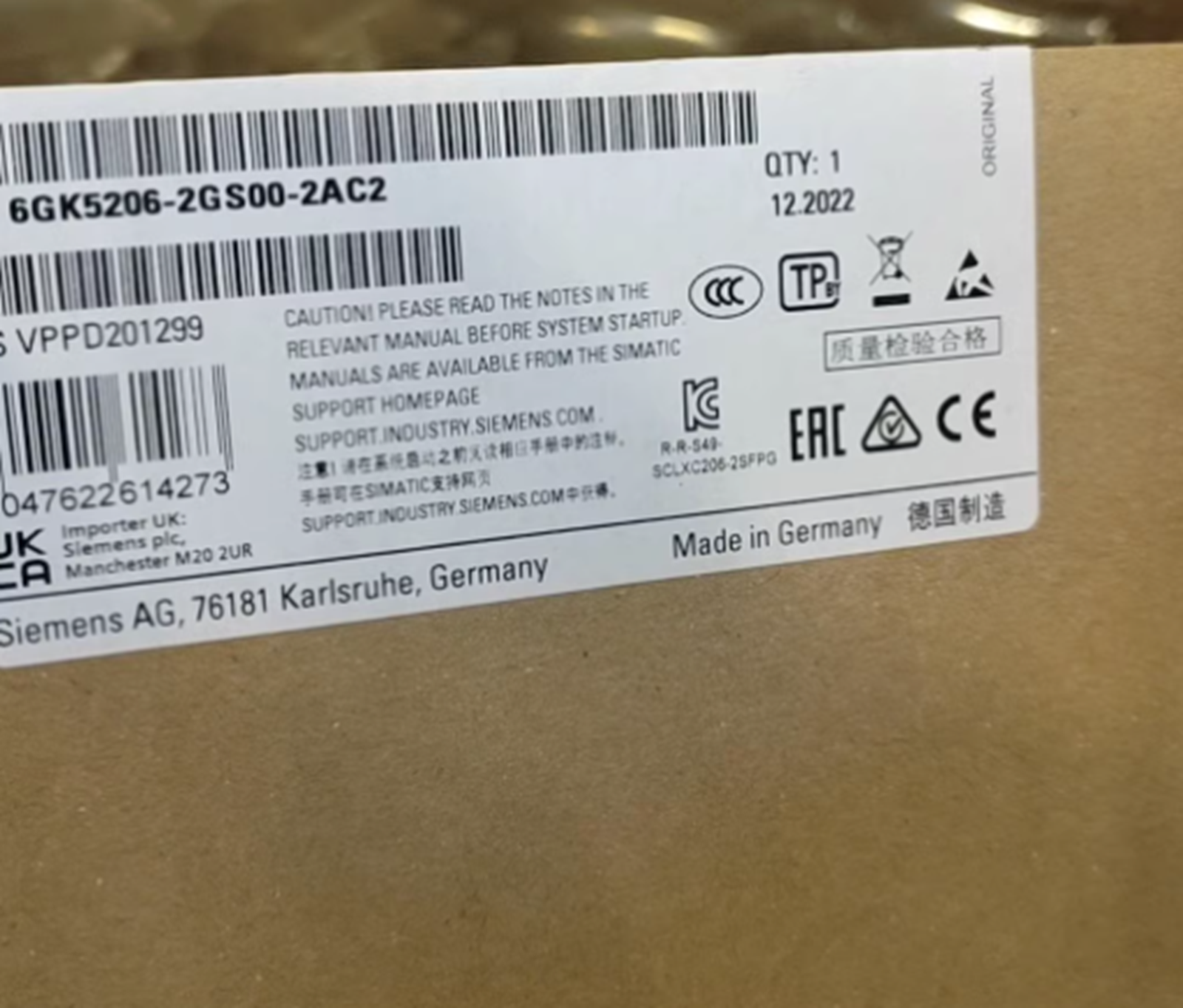 6GK5 206-2GS00-2AC2 SIEMENS 6GK5206-2GS00-2AC2 SCALANCE XC206-2SFP G 2 IE Switch