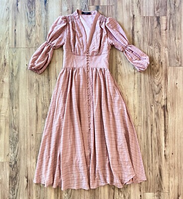 knee length dresses for ladies Lost Blossoms Smocked Floral Midi Peasant Dress, Black / S