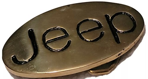 vintage Jeep belt buckle solid brass