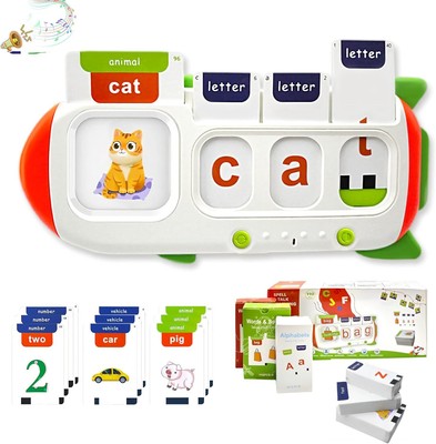 Talking Flash Cards for Toddlers 2 3 4 5 6 7 8,CVC Word Spelling & Talking... 