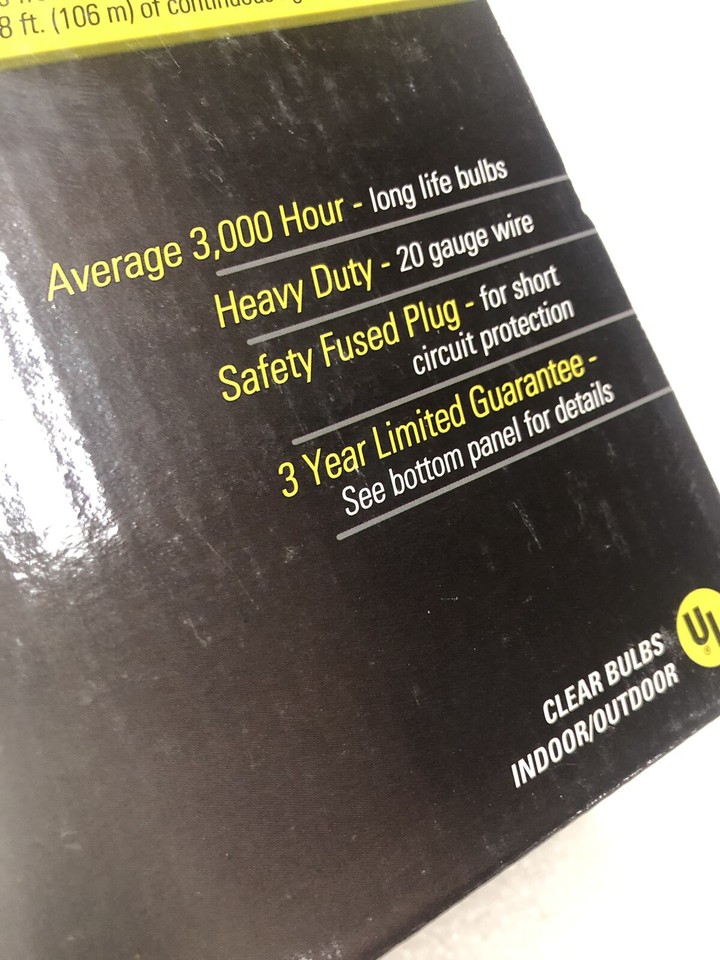 (2) GE Pro Line 200ct Outdoor Commercial Grade Christmas Lights (CLEAR