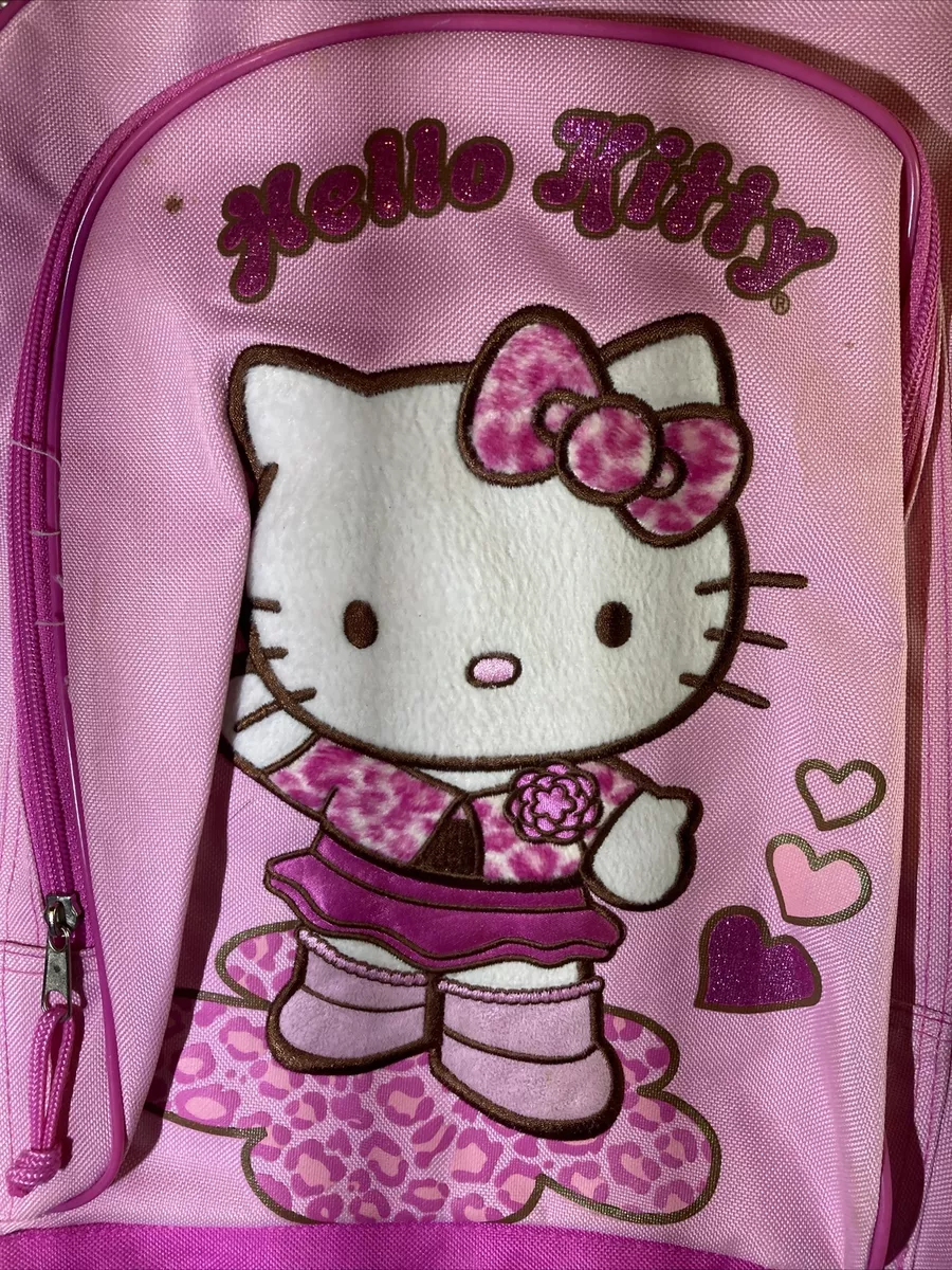 Vintage Hello Kitty Backpack 2006 Pink Satin Glitter Embroidered SANRIO NWT FLAW