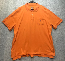 Chaps Men's Shirt 2XL XXL Orange Polo Short Sleeve Button 100 Cotton Logo