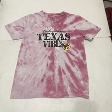 Buc Ees T-shirt Girls Size YM Pink Tye Dye Texas Vibes Short Sleeves 3327