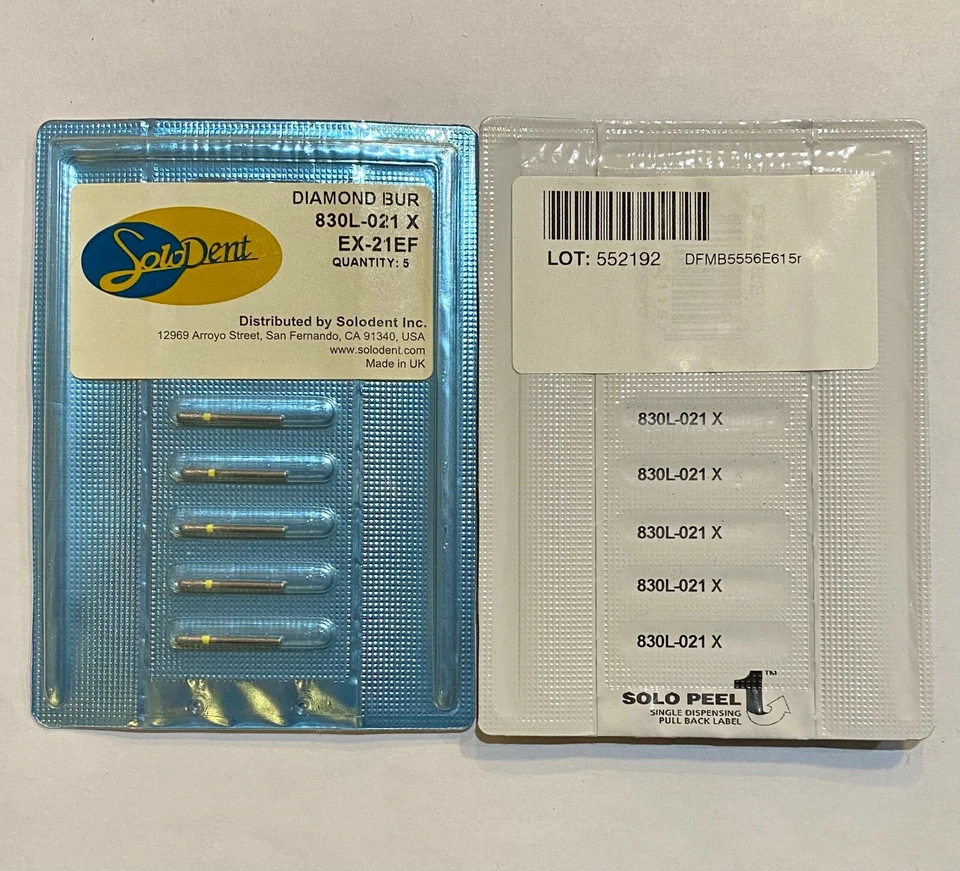 830L-021XF FG Extra-Fine Pear Bur ISO# EX-21EF 10x fresas de diamante Foto 3 de 3