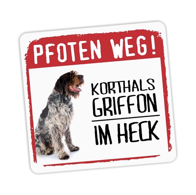 Korthals griffon Holländer  Jäger Aufkleber PFOTEN WEG Hundeaufkleber Folie Hund