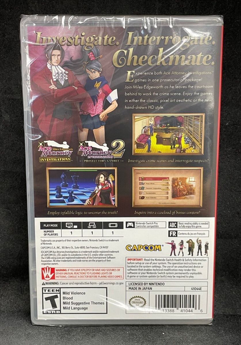 Nintendo Switch Ace Attorney Investigations Collection Ace Attorney Investigations Collection para Nintendo Switch - Site