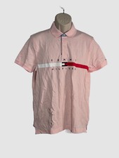 70 Tommy Hilfiger Men's Pink Custom-Fit Short-Sleeve Logo Polo Shirt Size M