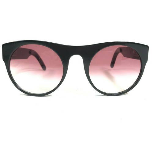 Vintage Esprit Sunglasses 7004 90 Black Round Horn Rim Frames with Pink Lenses