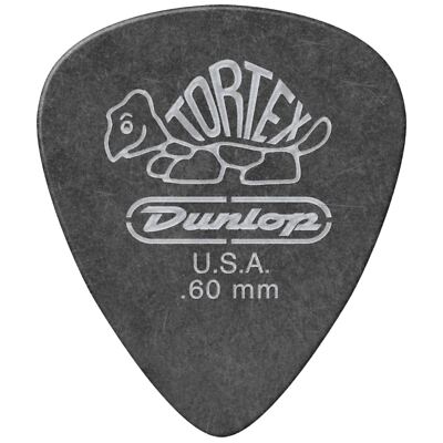 Dunlop Tortex Pitch Black Guitar Picks - .60mm Thin, 12 Pack (488P.60)
