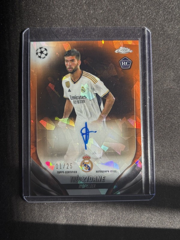 Theo Zidane 2023-24 Topps Chrome Sapphire Orange Auto #/25 Rookie