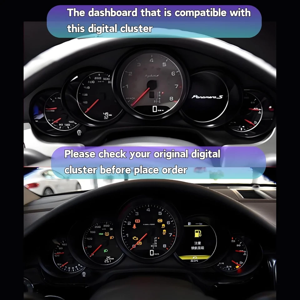 Cuadro de instrumentos velocímetro digital LCD para automóvil Porsche Panamera 2010-2016 Foto 4 de 4