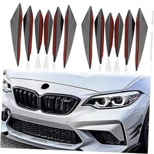 12Pcs Universal Car Spoiler Canards Kit Front Bumper Lip Splitter Black