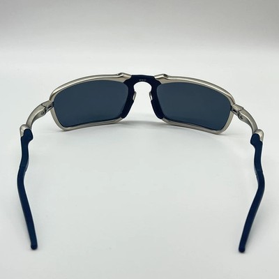 Oakley Badman Sunglasses Metal silver Frame Black Lens Polarized