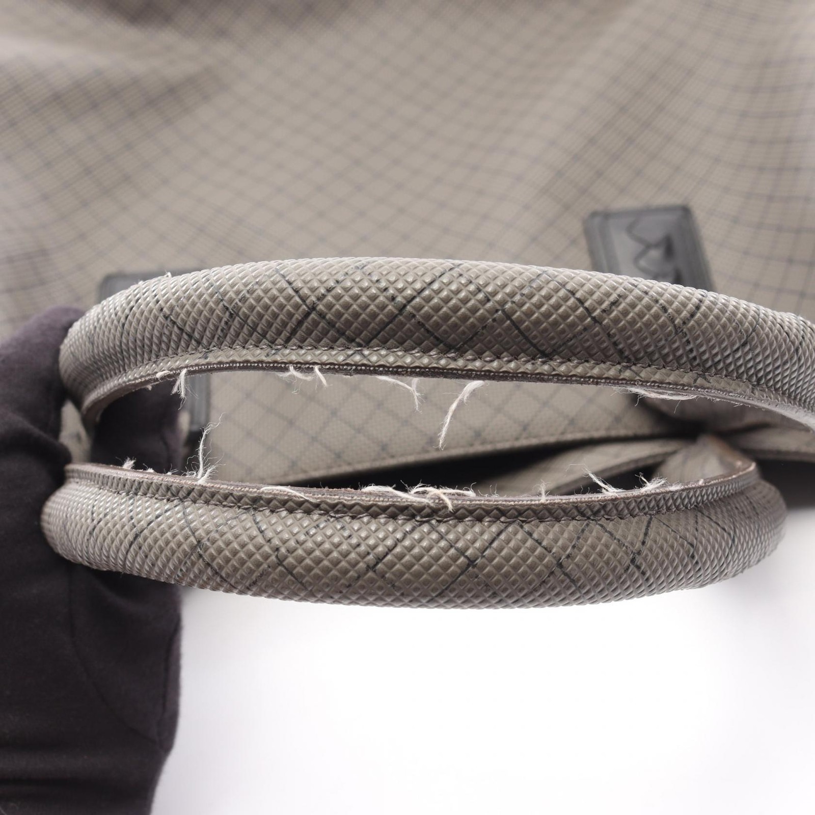 Bottega Veneta Marco Polo Tote Bag PVC Coated Gray 17.5in depth thumbnail 12