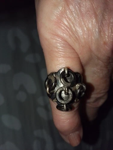 Juhls Kautokeino Sterling 925 Silver Sami Ring Vintage Norway Signed Hallmarked