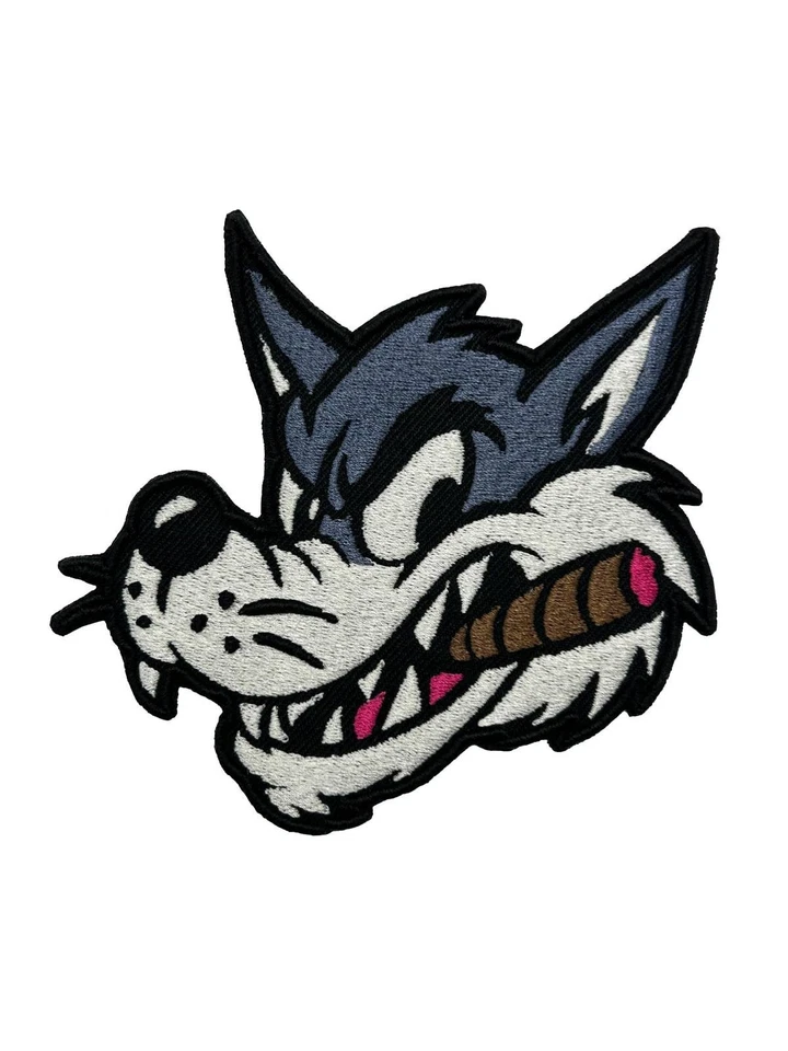 Badass Wolf 3D Embroidered Patches Sew-On Iron-On Patches Premium Patches Biker - Image 3 of 4
