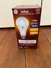 GE relax LED A21 3 way Light Bulb, 5, 15 or 23 watts, soft white HD Light