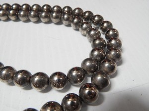 VINTAGE SOUTHWESTERN 29+/- " SILVER BEADS / PEARLS" NECKLACE - NICE !