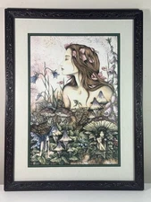 Dreaming Of Mushrooms Amy Brown Signed Framed Fairy Art Rare Limited Edition