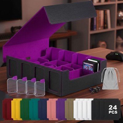 Stylish 2400+ Card Deck Box - Waterproof Faux Leather Case with Magnetic Closure