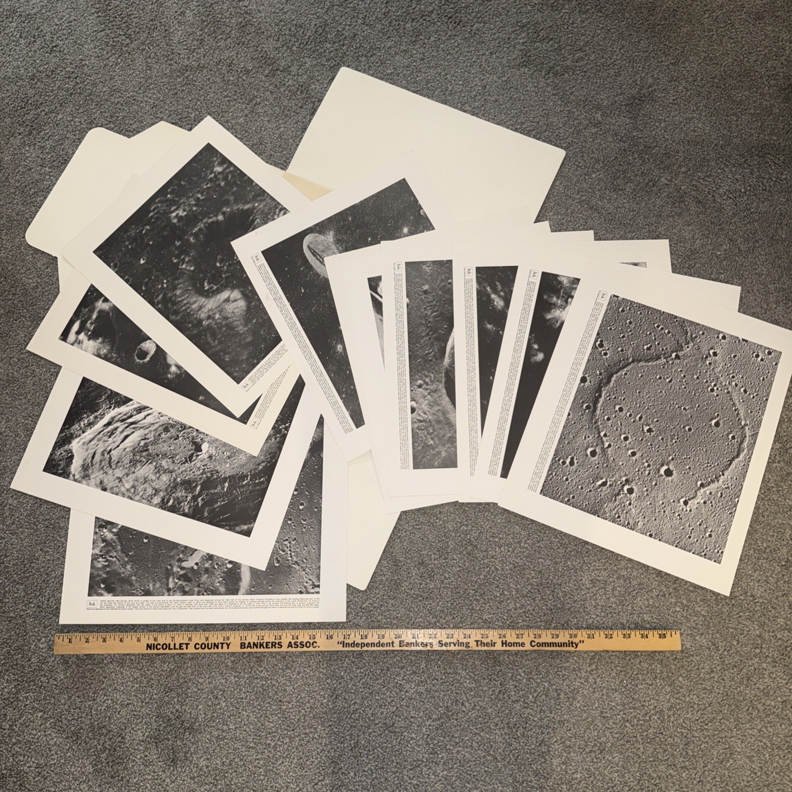 Itek - Apollo 15: A Portfolio 11 Large Of Prints Of The Moon 17X14” Very Good J8