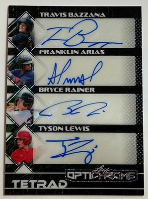 2025 Leaf Optichrome Travis Bazzana Bryce Rainer Arias Auto Autograph #d 1/1