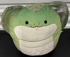 Squishmallows"Khaled" Cobra Snake 14"  Iridescent Scales Green Purple Plush Used — photo 2