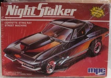 MPC Night Stalker 1967 Corvette Sting Ray Hardtop model kit #6361 1/25 Opened