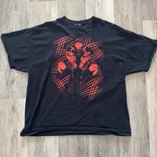 Marvel Wolverine Graphic T-Shirt Black Red X-Men Superhero Tee Men's XXL 2010s