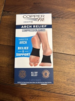 Copper Fit Arch Relief Compression Bands  Targeted Arch Relief, 2 Arch Bands New