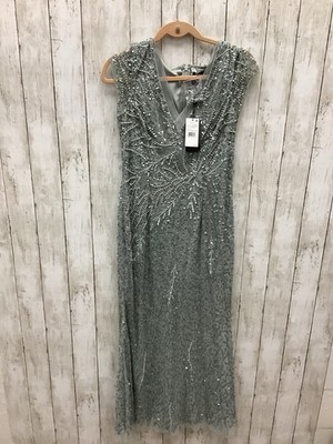 green emerald velvet dress Hand Beaded Short Sleeve Floral Godet Gown In Frosted Sage
