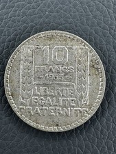 1933 France 10 Francs Silver Coin Turin Liberty Equality Fraternity 10g Vintage
