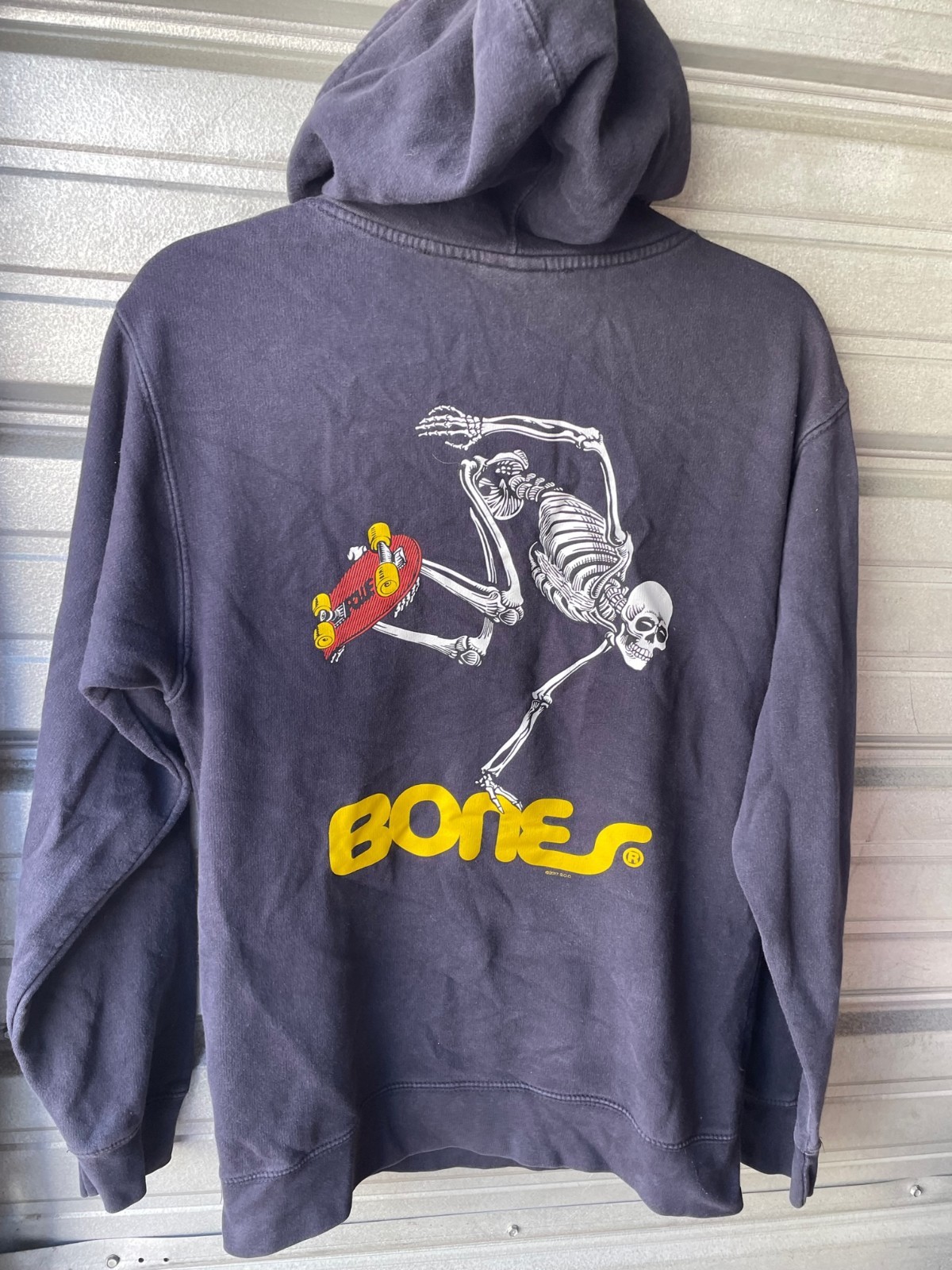 Powell Peralta Bones Skeleton Blue Hoodie Pullover Skate Ska