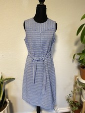 J.Crew Patterned Navy Blue White Sleeveless