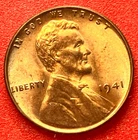 1941-P Lincoln Wheat Cent Penny GEM RED BU From an Original Bank Roll