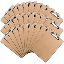 Clipboards Set of 30 Hardboard Clipboard Low Profile Clip A4 Letter Size Cl...