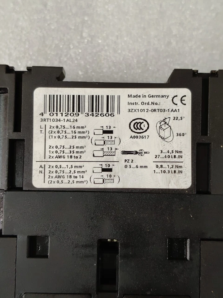 SIEMENS POWER CONTACTOR 3RT1034 50AMP COIL VOLTAGE 230VAC FREE FAST - Image 4 of 4