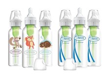 Dr Brown's Anti Colic Baby Bottle 6 Pack Woodland Animals Natural Flow