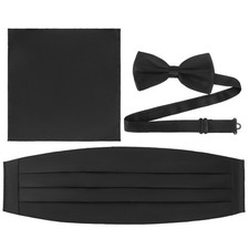 3 Pcs Men's Accessories Bow Tie Set Girdle Suit Dad Tuxedo Cumberbund and