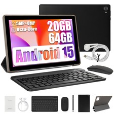 10.1 inch Android 15 Tablet 20(3+17)GB RAM 64GB ROM WIFI 6 Bluetooth