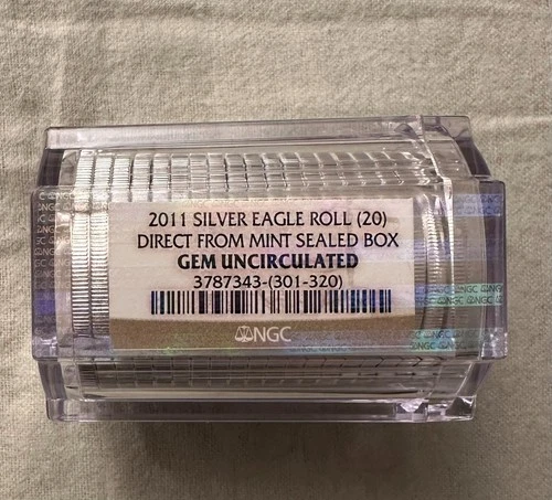 2011 Silver Eagle Roll NGC Certified GEM uncirculated 20 Oz Silver