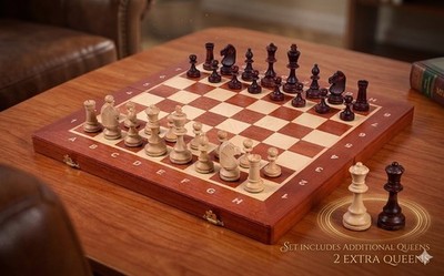 Turnier Klassische Schachspiel nr 4 mit Figuren aus Holz 41x41cm + Extra Damen